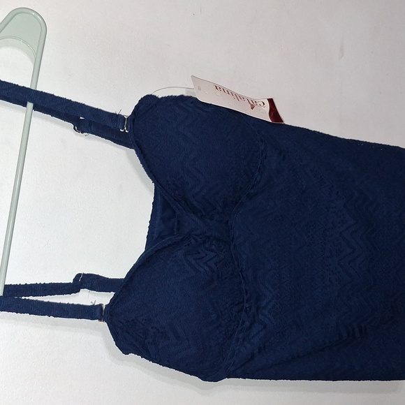 Swimwear/ Navy Blue Tankini Top- W Sz 16W - Picture 3 of 8